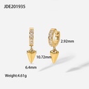 fashion 14K gold strip heartshaped zirconium stainless steel heart earringspicture10