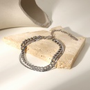 new fashion simple silver Cuban flat snake doublelayer stainless steel braceletpicture8