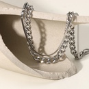 new fashion simple silver Cuban flat snake doublelayer stainless steel braceletpicture9