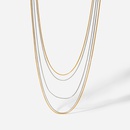 fashion 18K goldplated stainless steel snake bone chain necklacepicture11