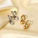 Simple 14K Gold Stainless Steel Hollow Chain Plain Cropped Earringspicture10