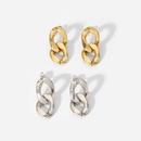 Simple 14K Gold Stainless Steel Hollow Chain Plain Cropped Earringspicture11