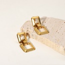 vintage hollow chain square 18K gold stainless steel earringspicture7