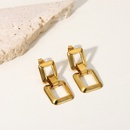 vintage hollow chain square 18K gold stainless steel earringspicture9