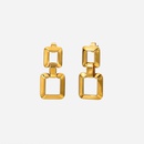 vintage hollow chain square 18K gold stainless steel earringspicture10