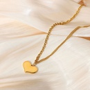 fashion heart shaped pendant doublelayer 18K goldplated stainless steel necklacepicture6