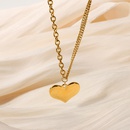 fashion heart shaped pendant doublelayer 18K goldplated stainless steel necklacepicture7