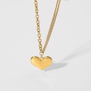 fashion heart shaped pendant doublelayer 18K goldplated stainless steel necklacepicture10