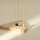 simple stainless steel opal square pendant gold necklace wholesalepicture6