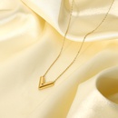 18K goldplated stainless steel Vshaped inlaid zirconium pendant necklacepicture7