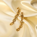 simple 18K gold coffee beans shaped long chain stainless steel earringspicture8