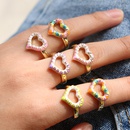 fashion jewelry new hollow dripping oil cute heart opening adjustable ringpicture8