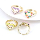 fashion jewelry new hollow dripping oil cute heart opening adjustable ringpicture10