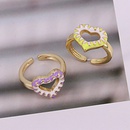 fashion jewelry new hollow dripping oil cute heart opening adjustable ringpicture11