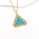 cartoon dripping oil electroplating triangle smiley face pendant copper necklace wholesalepicture11