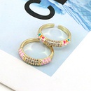simple fashion copper goldplated inlaid zirconium oil drop open ring femalepicture9