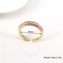simple fashion copper goldplated inlaid zirconium oil drop open ring femalepicture10