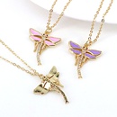 vintage dragonfly pendant simple insect color oil drop copper necklacepicture9