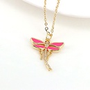 vintage dragonfly pendant simple insect color oil drop copper necklacepicture10