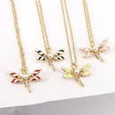 Cute dragonfly flying animal pendant color drop oil insect copper necklacepicture8