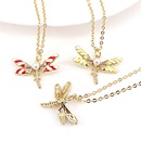 Cute dragonfly flying animal pendant color drop oil insect copper necklacepicture9