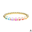 retro geometric heart shaped drip oil gold bead copper goldplated elastic braceletpicture10