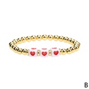 retro geometric heart shaped drip oil gold bead copper goldplated elastic braceletpicture11