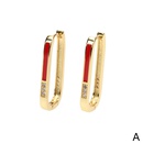 fashion Ushaped oval diamond earrings simple copper earringspicture9