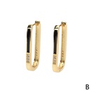 fashion Ushaped oval diamond earrings simple copper earringspicture10