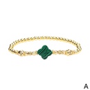 new semiprecious stone fourleaf clover bracelet simple copper goldplated bead braceletpicture11