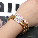 new color drip oil heart shaped womens copperplated metal elastic beaded braceletpicture7