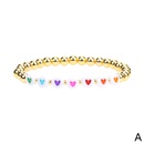 new color drip oil heart shaped womens copperplated metal elastic beaded braceletpicture10