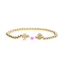 retro copperplated real gold diamonds heart shaped dripping oil elastic copper braceletpicture11