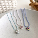 Fashion Color Ceramic Beaded Butterfly Contrast Color Splicing Crystal Beaded Necklacepicture8