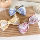Sweet hit color tiedye fabric big bow hairpin back head grab clippicture8