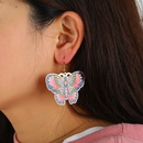Printed new fashion exaggerated butterfly dripping oil flower copper earringspicture7
