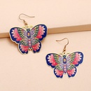 Printed new fashion exaggerated butterfly dripping oil flower copper earringspicture8