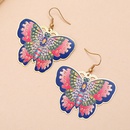 Printed new fashion exaggerated butterfly dripping oil flower copper earringspicture9