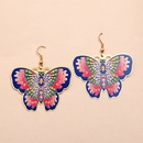 Printed new fashion exaggerated butterfly dripping oil flower copper earringspicture10