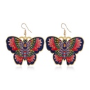 Printed new fashion exaggerated butterfly dripping oil flower copper earringspicture11