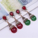 fashion water drop retro contrast color inlaid rhinestone drop earrings wholesalepicture4