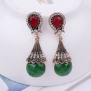 fashion water drop retro contrast color inlaid rhinestone drop earrings wholesalepicture5