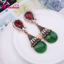 fashion water drop retro contrast color inlaid rhinestone drop earrings wholesalepicture6
