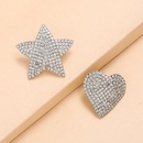 Fashion heartshaped star simple asymmetric full diamond alloy earringspicture7