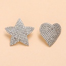 Fashion heartshaped star simple asymmetric full diamond alloy earringspicture9