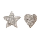 Fashion heartshaped star simple asymmetric full diamond alloy earringspicture10