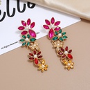 pendant retro exaggerated colorful diamond geometric color flower symmetrical alloy earringspicture9