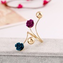 Rose Flower Ring Fashion Gold Bean Ceramic Flower Spring Alloy Ringpicture8