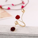 Rose Flower Ring Fashion Gold Bean Ceramic Flower Spring Alloy Ringpicture9
