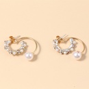 Fashion cute geometric earrings simple retro pearl alloy earringspicture8